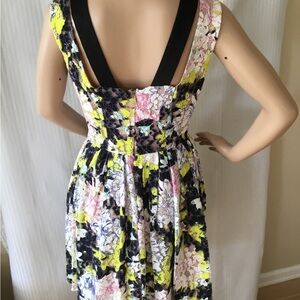 French Connection Tan Dress with Black Straps with packets